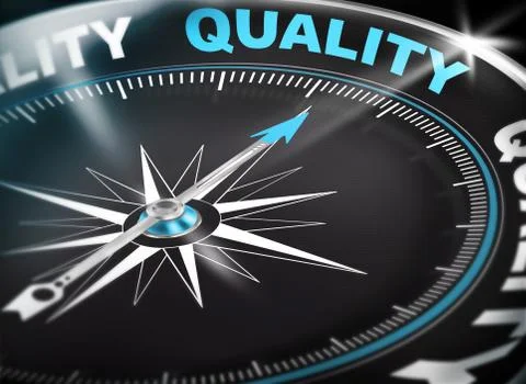 Quality compass Concept 3d direction Stock Illustration