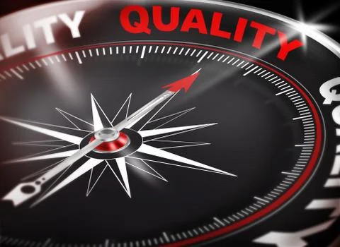 Quality compass Concept 3d direction Stock Illustration