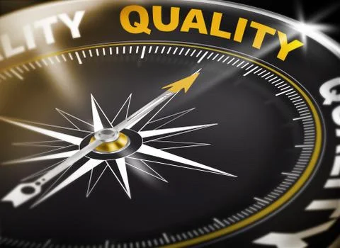 Quality compass Concept 3d direction Stock Illustration