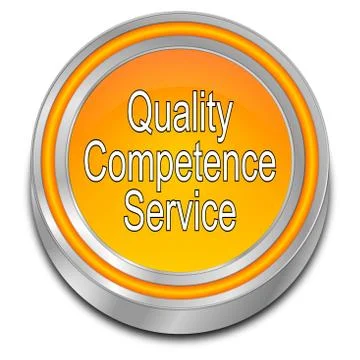 Quality Competence Service Button - 3D illustration Illustrazione stock