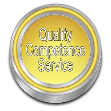 Quality Competence Service Button - 3D illustration Stock Illustration