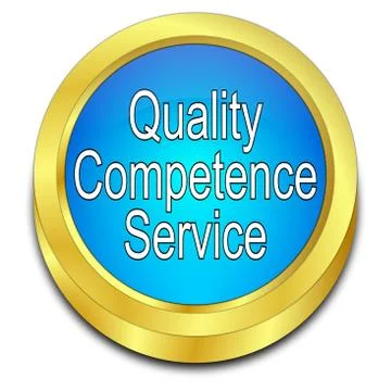 Quality Competence Service Button Stock Illustration