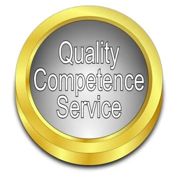 Quality Competence Service Button Stock Illustration