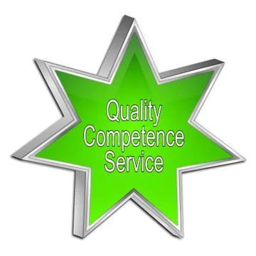 Quality Competence Service Star Button - 3D illustration Stock Illustration