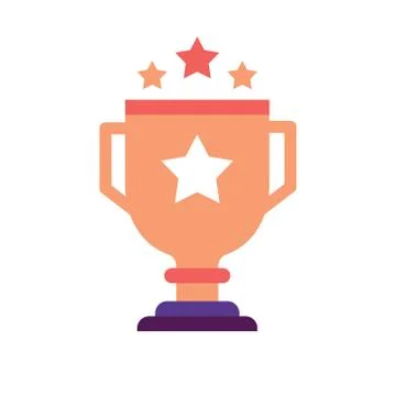 Quality concept colorful vector icon with a winner's goblet and stars. Stock Illustration
