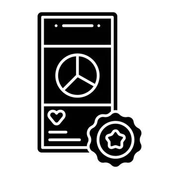 Quality Content Glyph Icon Stock Illustration