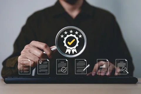 Quality Control and Certification Assurance Concept. Stock Photos