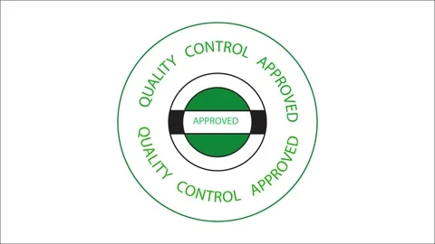 Quality Control Approved Badge Circular Spin on White BG 4K, 2K, Full HD Stock-Footage 311603318