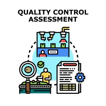 Quality control assessment process with inspection and planning 库存插图