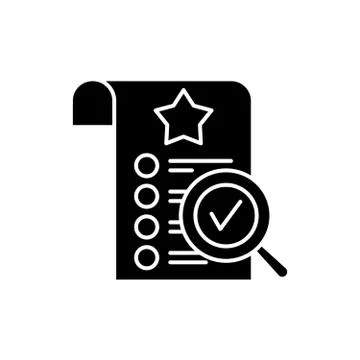Quality control black icon, vector sign on isolated background. Quality control Illustrazione stock