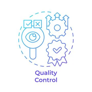 Quality control blue gradient concept icon Stock Illustration