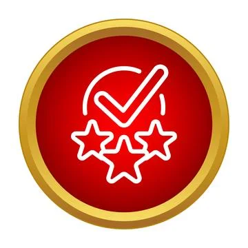 Quality control check mark success with three stars Stock Illustration