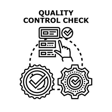 Quality control check process ensuring product excellence Stock Illustration