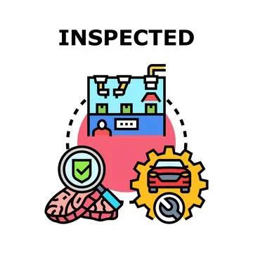 Quality control checking automotive production manufacturing process 스톡 일러스트