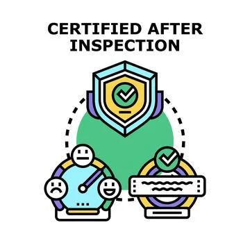 Quality control checking process and inspection completion Stock Illustration