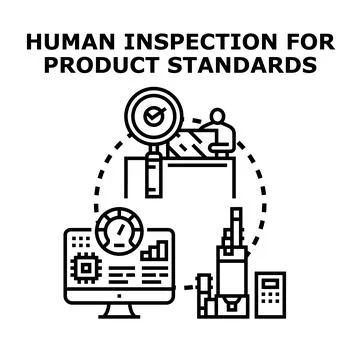 Quality control checking product manufacturing standard process Stock Illustration