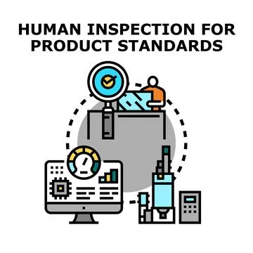 Quality control checking product manufacturing standard process Stock Illustration