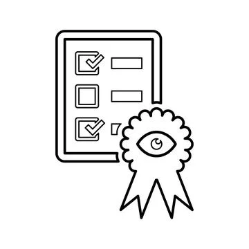 Quality control checklist line icon. Outline vector. Stock Illustration