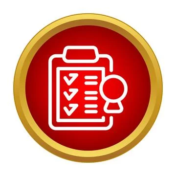 Quality control checklist with prize badge icon Stock Illustration
