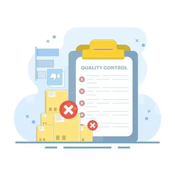 Quality control concept that directs product rejection during inspection Stock Illustration