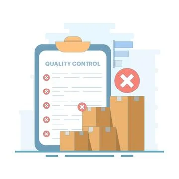 Quality control concept that directs product rejection during inspection Stock Illustration