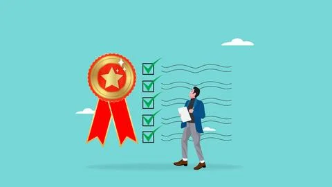 Quality control concept vector illustration with people check product quali.. 库存插图