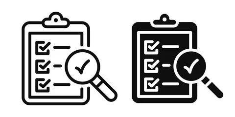 Quality Control editable stroke and solid web icon set. Vector illustration Stock Illustration