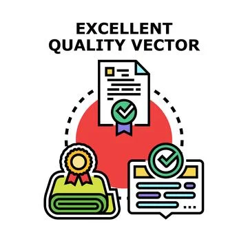 Quality control excellent standard evaluating document icon Stock Illustration