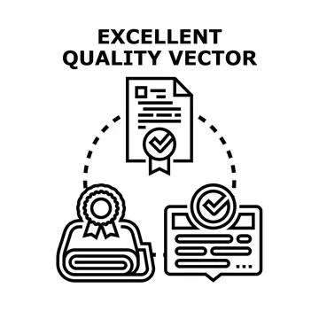 Quality control excellent standard evaluating document icon Ilustración de archivo