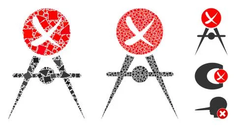 Quality control failed Mosaic Icon of Bumpy Parts Stockillustratie