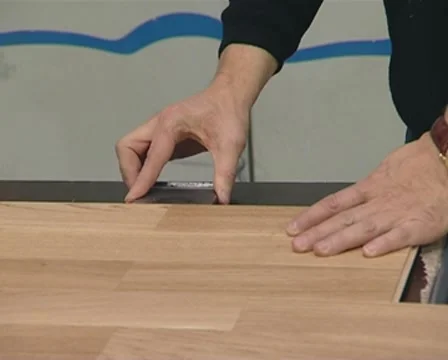 Quality control of finished parquet planks. Human intervention. Stock Footage 8970670