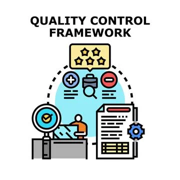 Quality control framework managing business operations process Stock Illustration