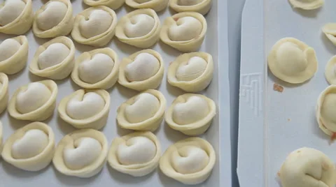 Quality control of hand-made dumplings Stock Footage 67008793