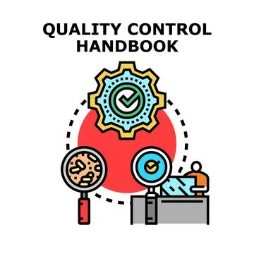 Quality control handbook outlining inspection process for products Stock Illustration