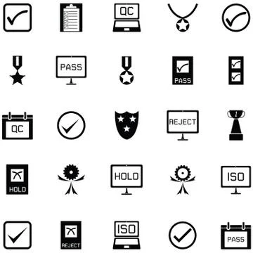 Quality control icon set Stock Illustration
