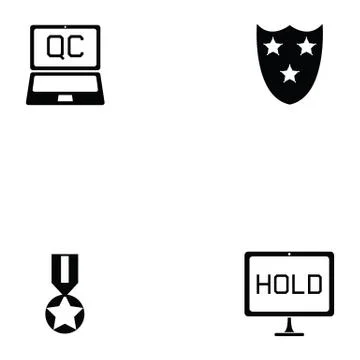 Quality control icon set Stock Illustration