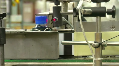 Quality Control of ink on conveyor line Stock Footage 53494021