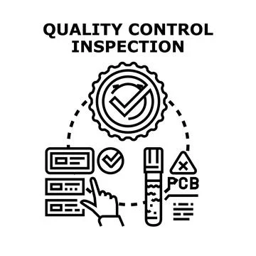 Quality control inspection evaluating product standards 库存插图
