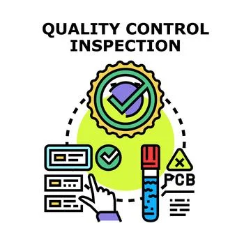 Quality control inspection evaluating product standards 库存插图