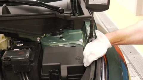 Quality Control Inspection Inside Car Engine Compartment Stock-Footage 346229283