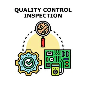 Quality control inspection process ensuring product standards Stock Illustration