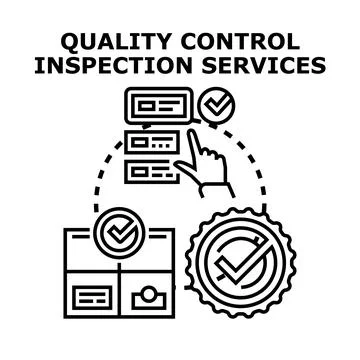 Quality control inspection services, goods check, checklist management Stock Illustration