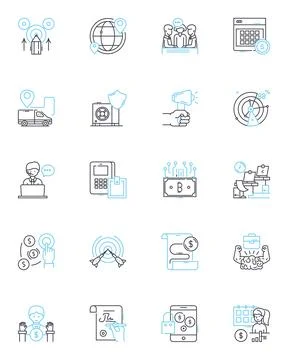 Quality control linear icons set. Standards, Precision, Inspection, Accuracy Stock Illustration