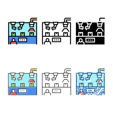 Quality control machine clean color icon vector Stock Illustration