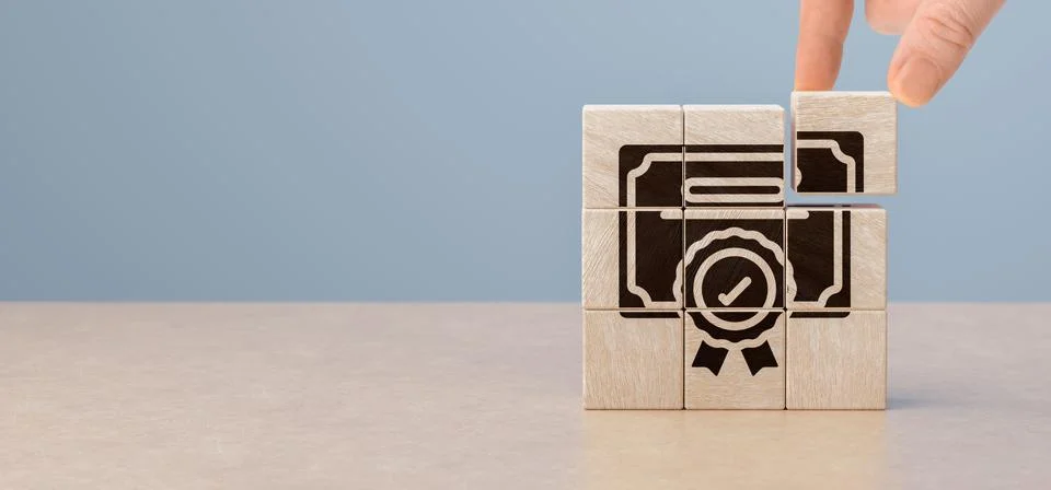 Quality control management, ISO certification, service quality warranty conce Stock Photos