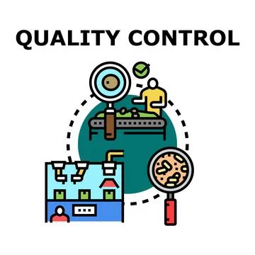 Quality control manufacturing process health checking concept Stockillustratie