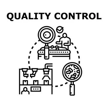 Quality control manufacturing process health checking concept Stockillustratie