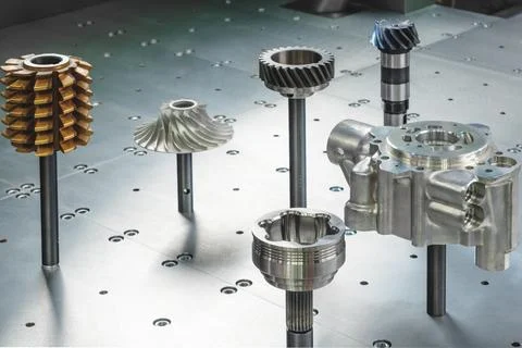 Quality control on milling CNC machine, coordinate measuring machine, Quality Stock Photos