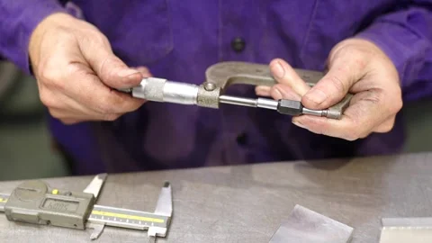 Quality control of a piece generated in a cnc factory Stock Footage 258622201