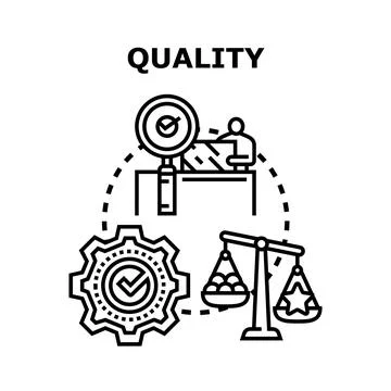 Quality control process ensuring standards and excellence Stock Illustration